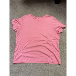 LL Bean T Shirt Women's Large Crew Neck Pink 100% Supima Cotton